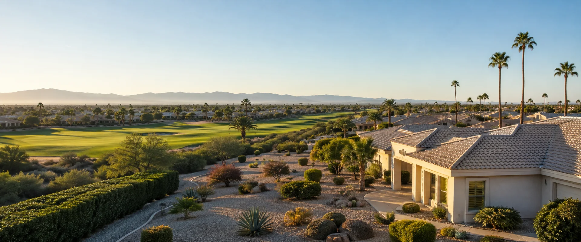 AI-generated illustration inspired by Sun City West, Arizona's residential landscape